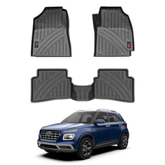 GFX Hyundai Venue 2019 Onwards Premium Life Long Floor Mats (Black & Beige) - Autosparz