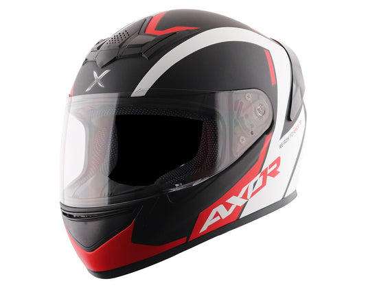 Axor Rage RTR Full Face Helmet (Dull Black Red) - Autosparz
