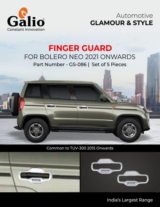 Galio Chrome finish Finger Guard For Mahindra Bolero Neo (2021 onwards) (Set of 5 pcs.) - Autosparz