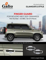 Galio Chrome finish Finger Guard For Mahindra Bolero Neo (2021 onwards) (Set of 5 pcs.) - Autosparz