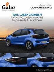 Galio Chrome Tail Lamp Garnish Compatible for Tata Altroz (2020 Onwards) (Set of 4 pcs.)