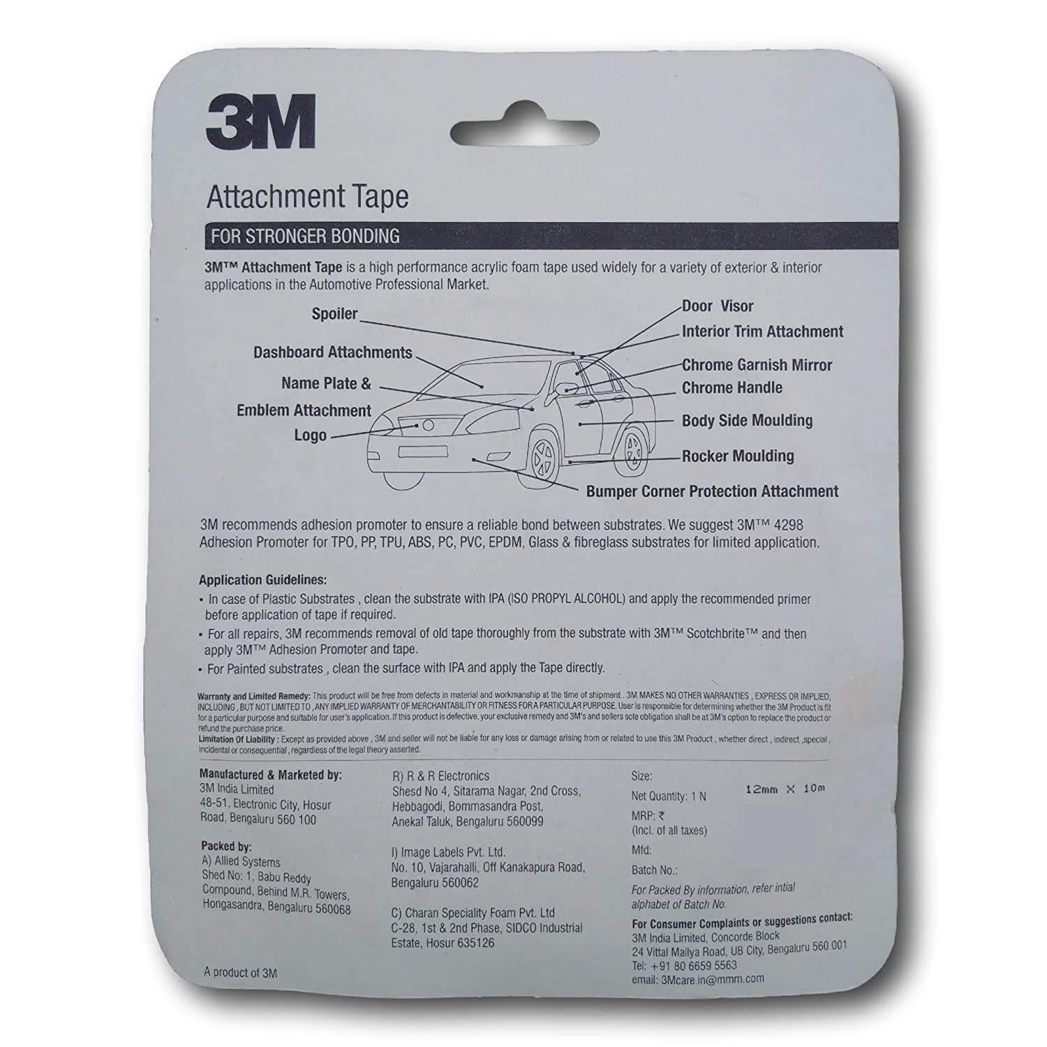 3M Attachment Tape for Stronger Bonding, Interior & Exterior Use