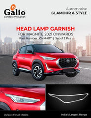 Galio Chrome finish Head Lamp Garnish For Nissan Magnite (2021 Onwards) (Set of 2 Pcs.) - Autosparz
