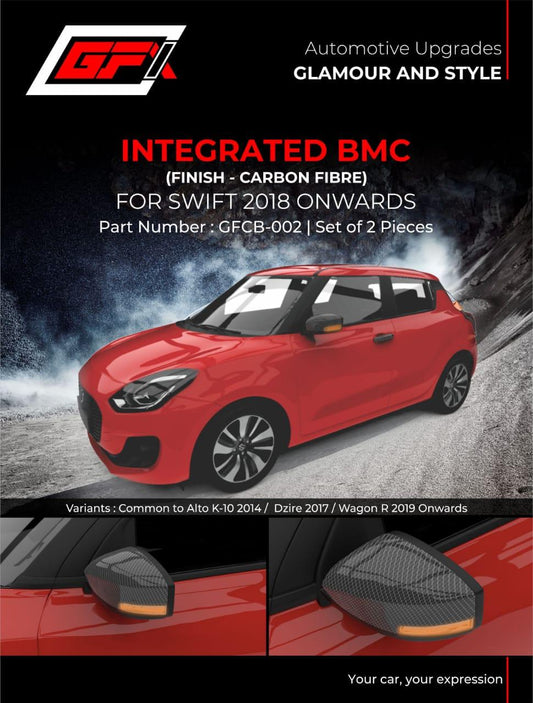 GFX Integrated Bmc Finish Carbon Fibre For Maruti Suzuki Swift (2018 onwards) (Set of 2 Pcs.) - Autosparz