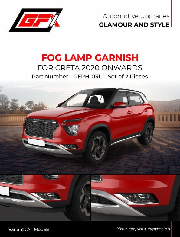 GFX Car Fog Lamp Garnish For Hyundai Creta (2020 onwards) (Set of 2 pcs.) - Autosparz