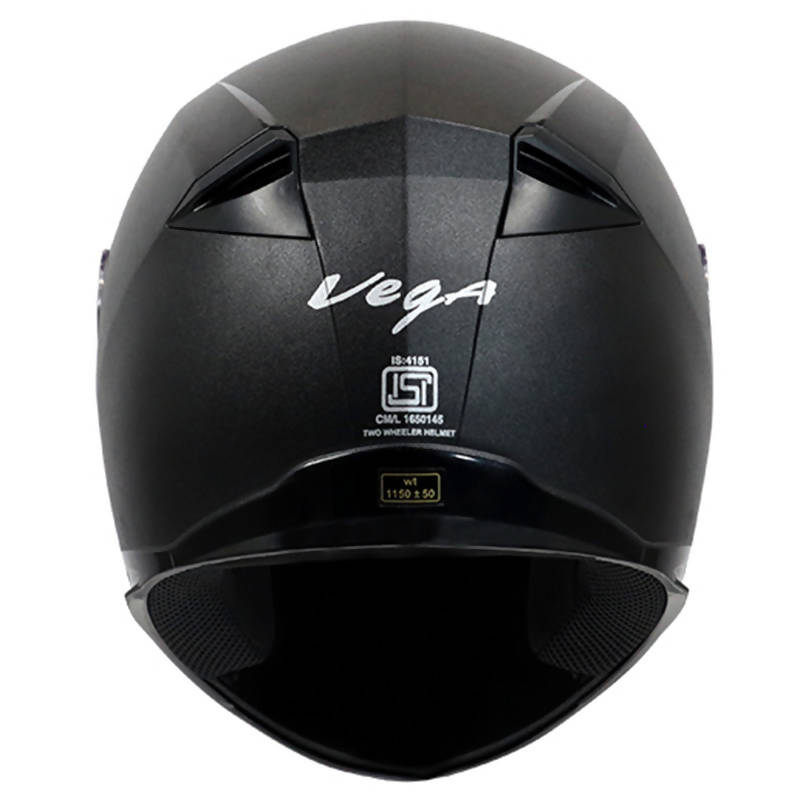 Vega Evo Leather Finish Black Helmet