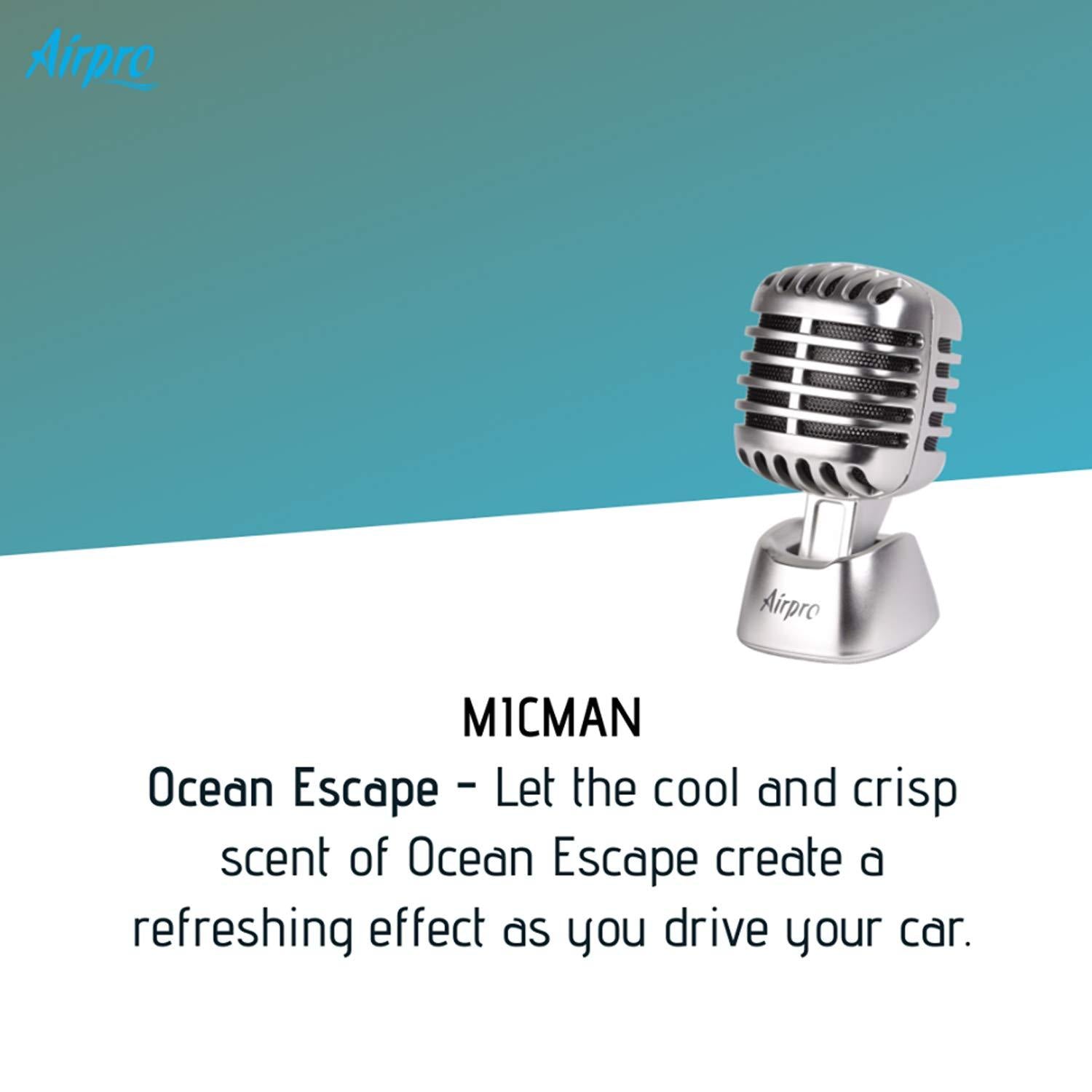 Airpro Mic Man-Ocean Escape Car Air Freshener (37 g)