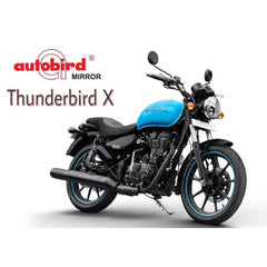 Autobird Round Shape Rear View Mirrors for Royal Enfield Thunderbird Bikes (Set of 2) (Black)
