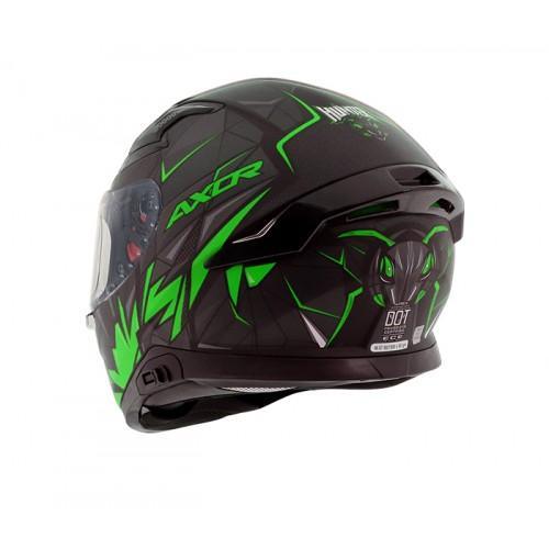 Axor Apex Hunter DV Full Face Helmet (Dull Black Neon Green)