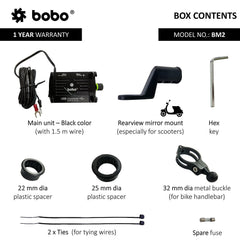 BOBO BM2 Aluminium Waterproof Bike/Motorcycle/Scooter Mobile Phone Holder Mount (With 2.5A USB Charger) - Autosparz