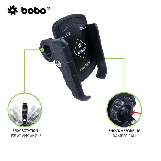 BOBO BM4 Jaw-Grip Bike / Cycle Phone Holder Motorcycle Mobile Mount - Autosparz