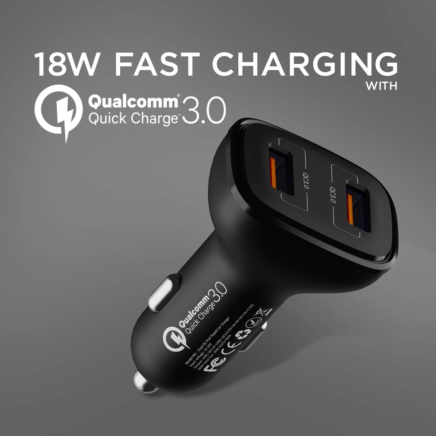 Boat Dual QC Port Rapid Car Charger 18W and Micro USB Cable Compatible –  Autosparz
