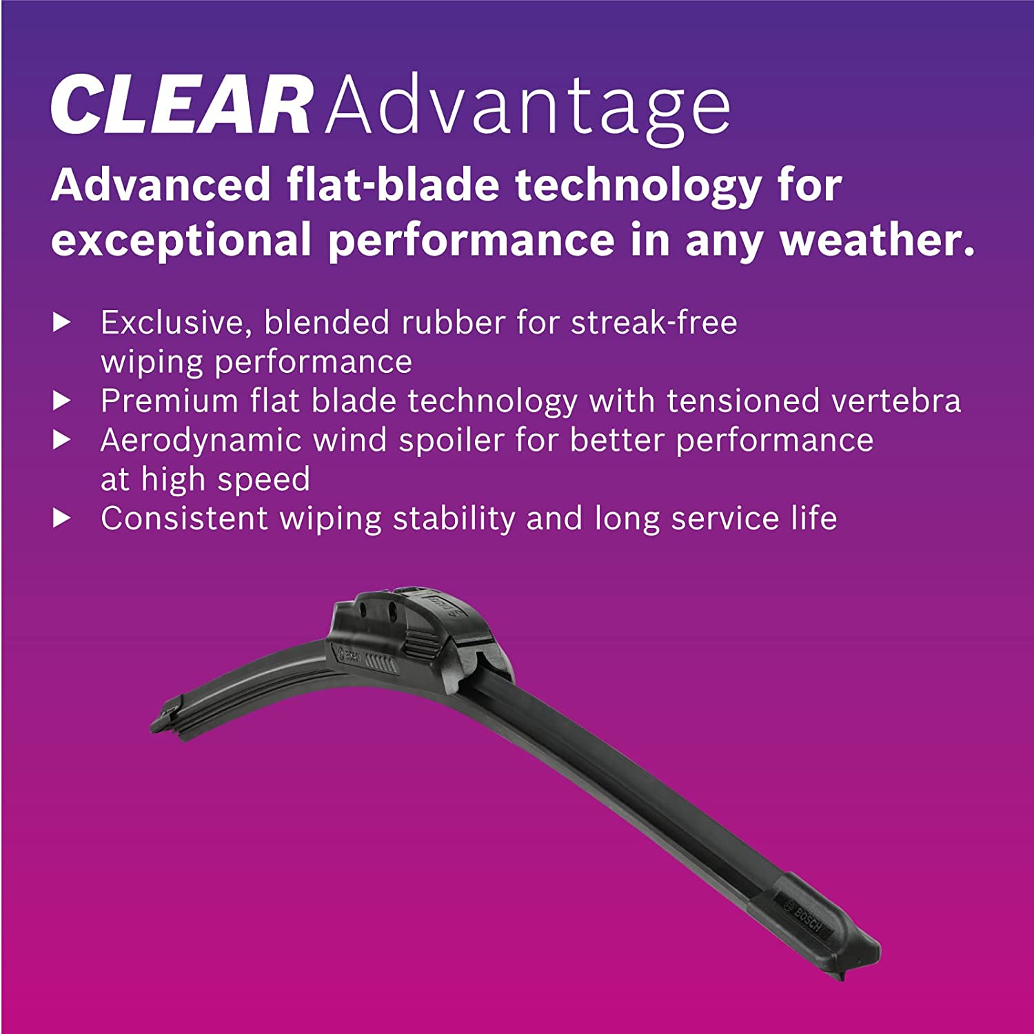 Bosch 3397006509E7W3397016583KTS Clear Advantage 24-CA Front Wind Shield Wiper Blade for Cars, 24