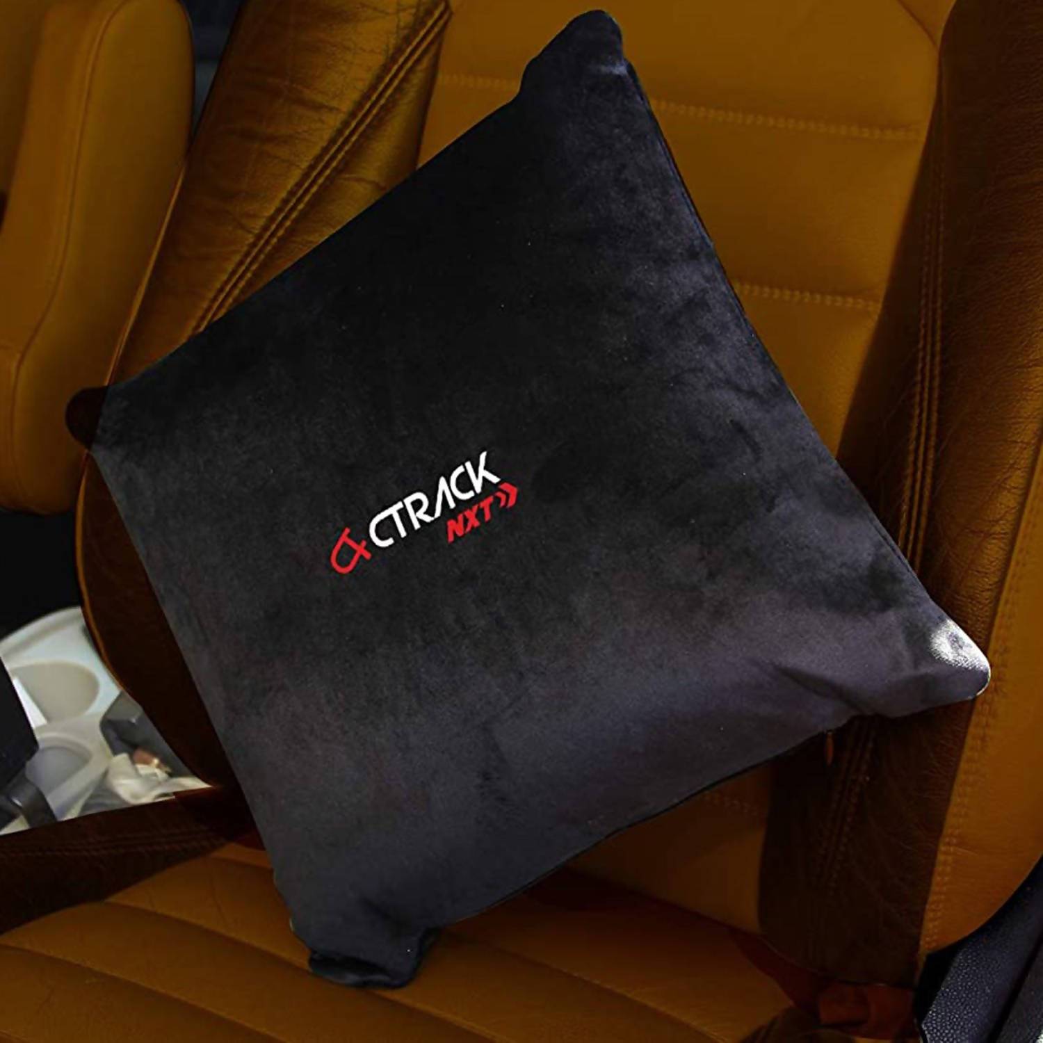 CTRACK NXT Black, Beige Velvet Car Pillow Cushion for Universal For Car