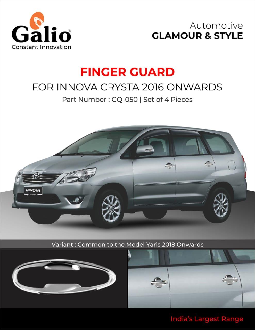 Galio Chrome Finger Guard For Toyota Innova Crysta (2016 To 2020) (Set of 4 pieces) - Autosparz