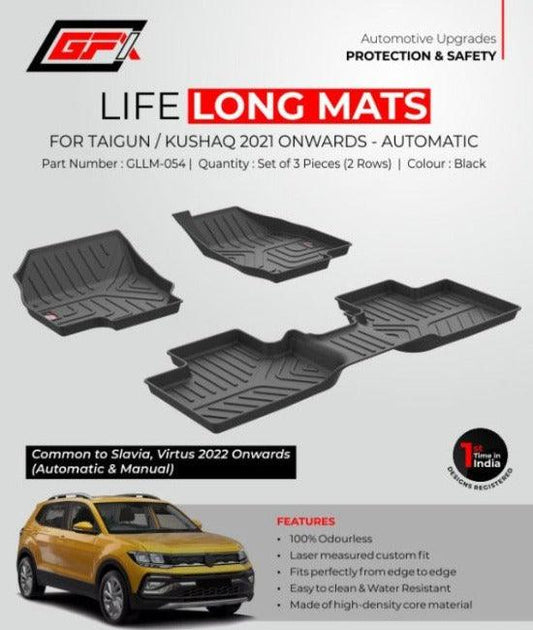 GFX Car Trunk Mat Compatible For Volkswagen Taigun (2021 onwards) (Set of 3 Pcs.)