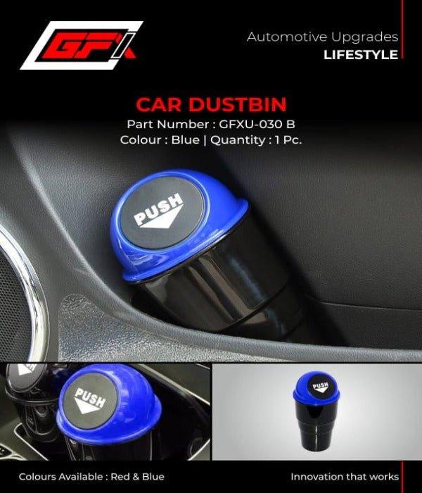 GFX Mini Car Trash Bin Can Holder Dustbin (Blue) (pack of 2)