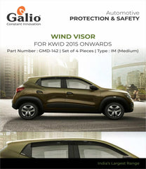 Galio Car Door Visor Window Deflector For Renault KWID 2015 Onwards (Set of 4 Pcs.) - Autosparz