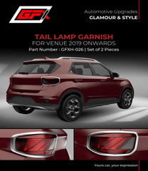 Galio Chrome Tail Lamp Garnish Compatible for Hyundai Venue (2020 onwards) (Set of 2 pcs.)