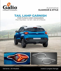 Galio Chrome Tail Lamp Garnish Compatible for Tata Punch (2021 onwards) (Set of 2 pcs.)