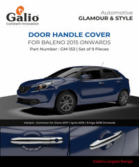 Galio Chrome finish Door Handle Cover for Maruti Suzuki Baleno (2015 Onwards) (Set of 9 pcs.)