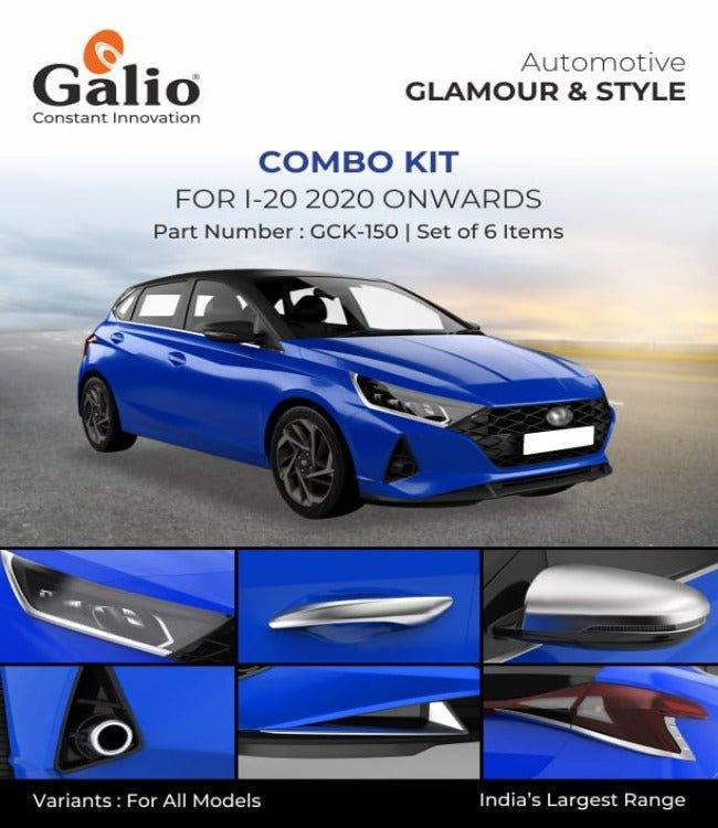 Galio Combo Kit Finish Chrome For Hyundai  i20 (2020 onwards) (Set of 6 items)