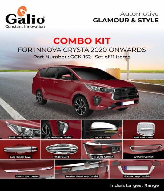 Galio Combo Kit Finish Chrome For Toyota Innova Crysta (2020 onwards) (Set of 11 items)