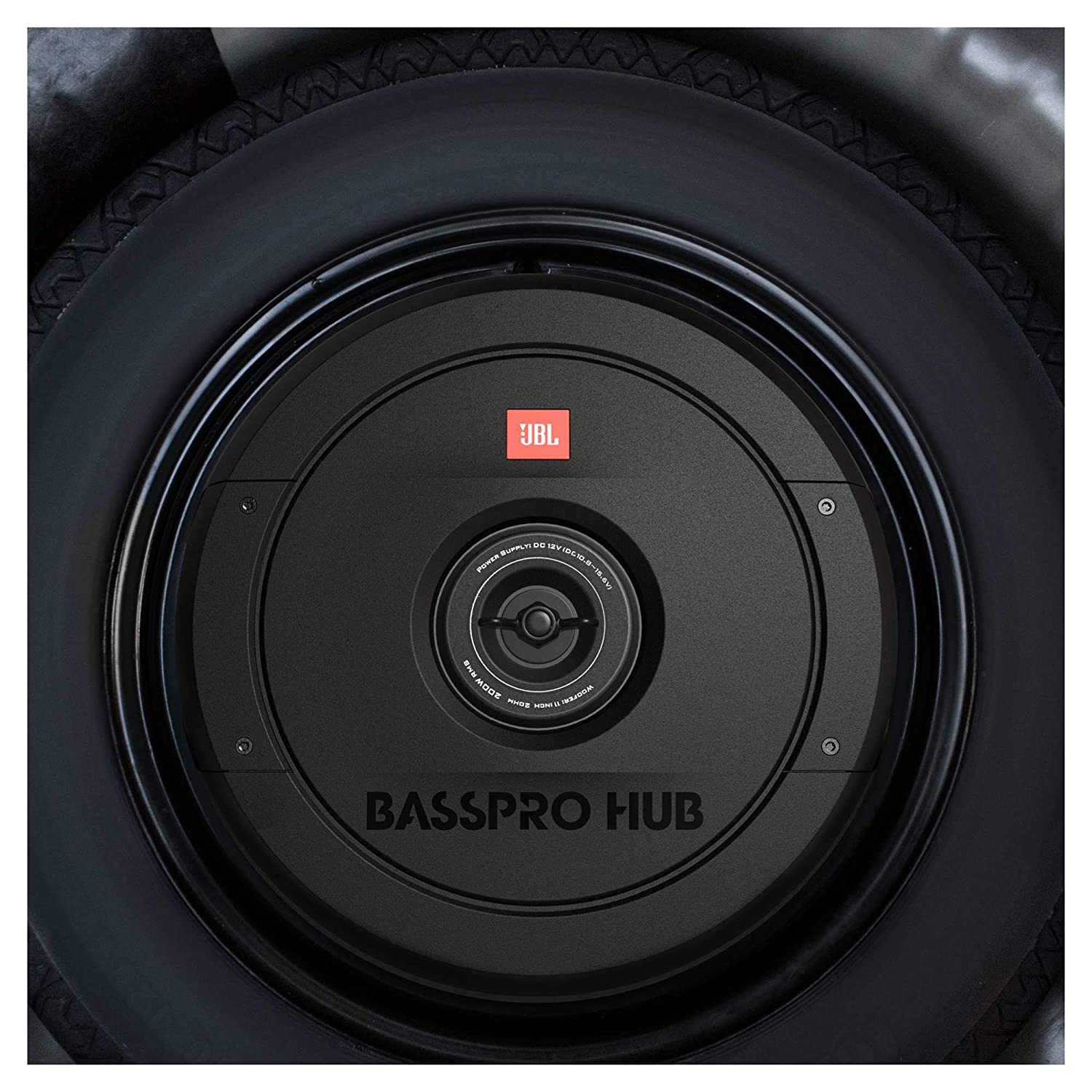 JBL BASSPro Hub 11 Spare tire subwoofer with built-in 200W RMS amplifier with remote control