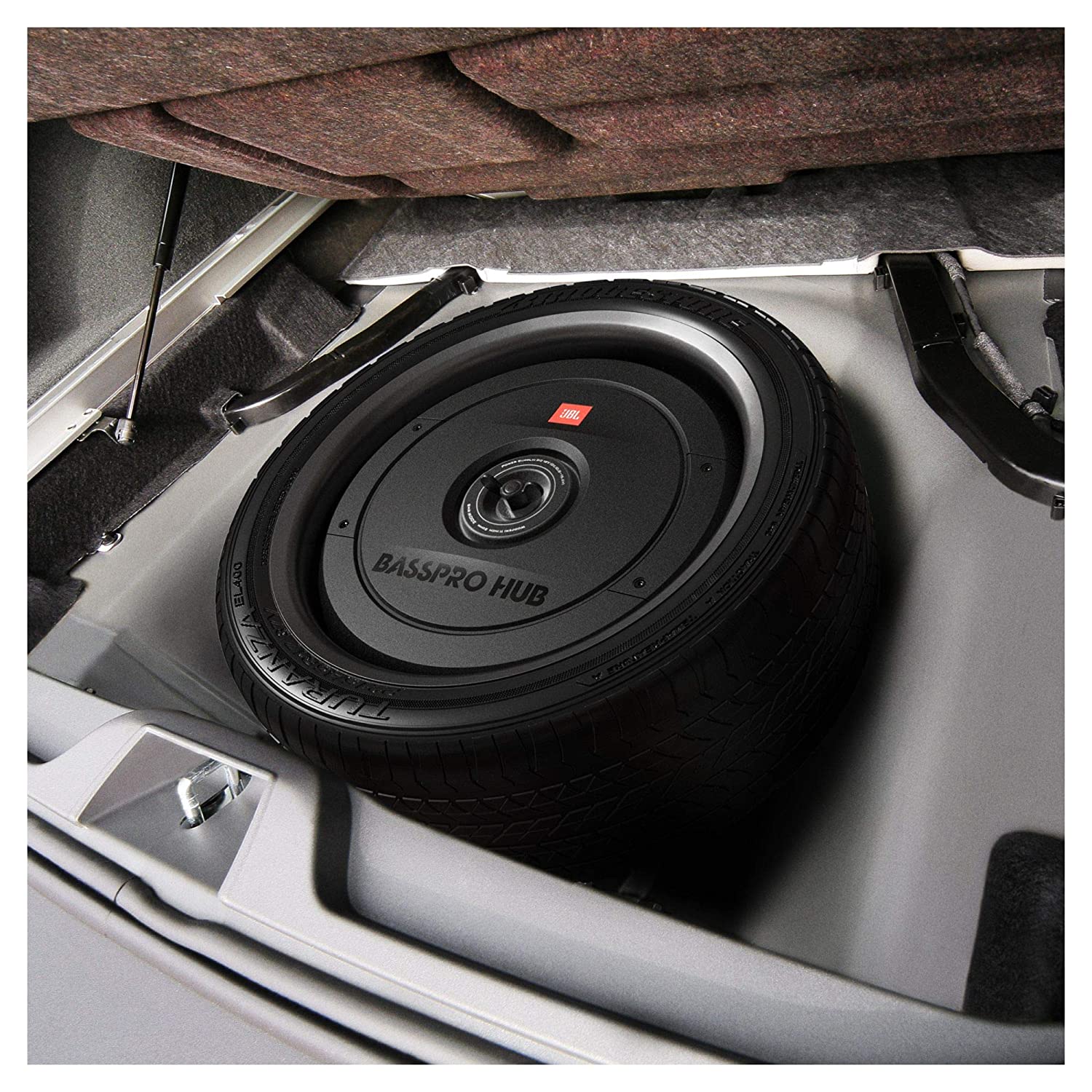 JBL BASSPro Hub 11 Spare tire subwoofer with built-in 200W RMS amplifier with remote control