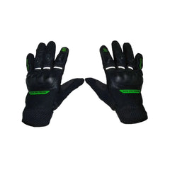 Mototech Urbane Short Carbon Motorcycle Gloves - Green - Autosparz