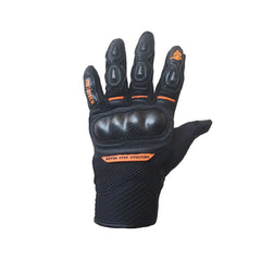 Mototech Urbane Short Carbon Motorcycle Gloves - Orange - Autosparz