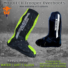 MotoTech Trooper Boot Covers Overboots - Fluo Green - Autosparz