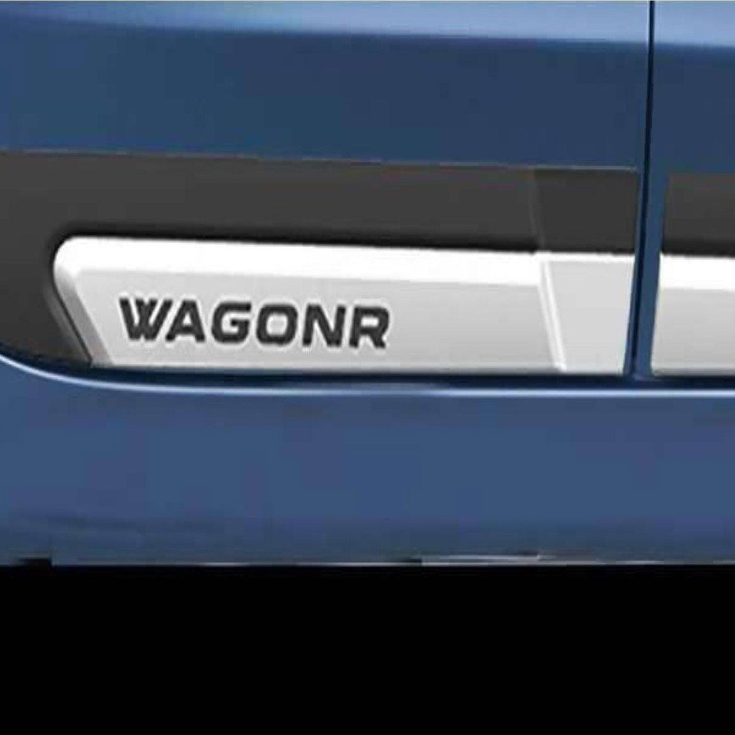 GFX ABS Door Cladding Side Beading Compatible for Wagon R 2019 - Black & Silver - Autosparz