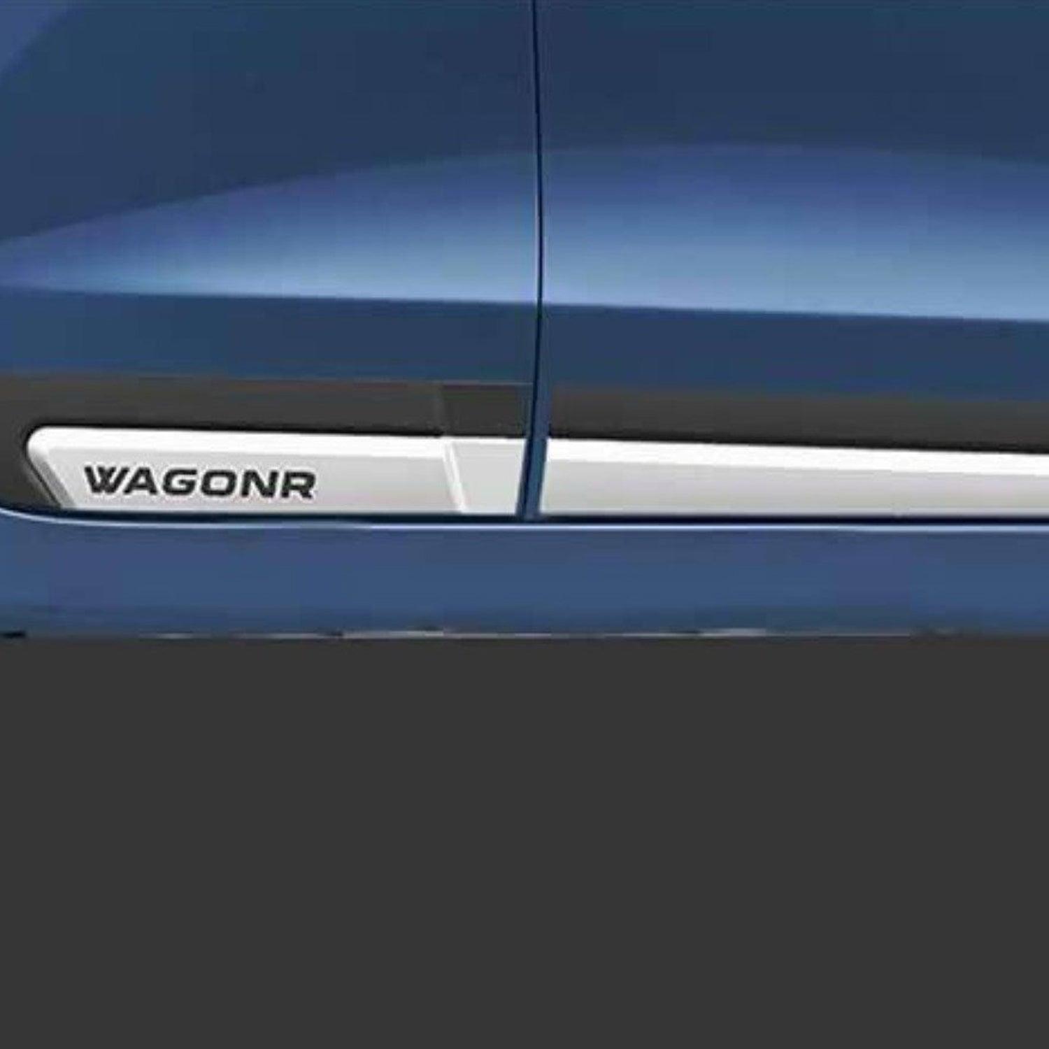 GFX ABS Door Cladding Side Beading Compatible for Wagon R 2019 - Black & Silver - Autosparz