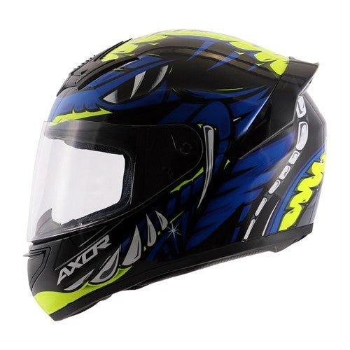 Axor Rage Python Full Face Helmet (Black Blue Yellow) - Autosparz