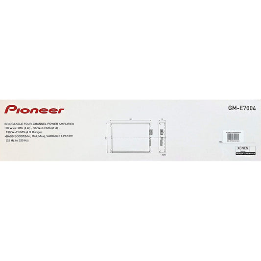 Pioneer GM-E7004 4-Channel Bridgeable Amplifier