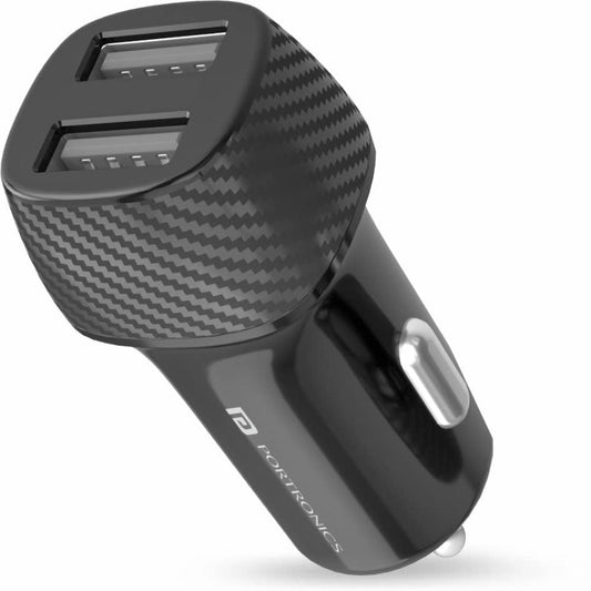Portronics Car Power 5 Car Charger With Dual USB Port (12W) (Black, Cable not Included)