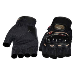 Pro Biker Leather Half Finger Bike Hand Gloves