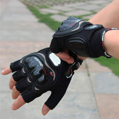 Pro Biker Leather Half Finger Bike Hand Gloves