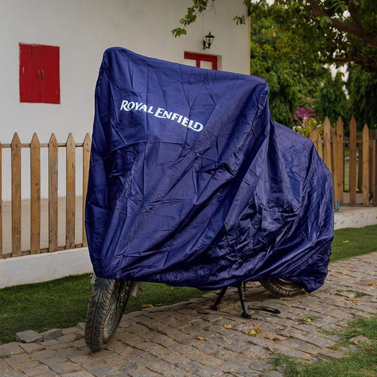 Royal Enfield Water Resistant Bike Cover Compatible For all the models of Royal Enfield (Navy ) - Autosparz