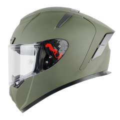 Steelbird Aeronautics SA-5 DOT Helmet with Clear Anti-Fog Shield Visor (Mat Battle Green)