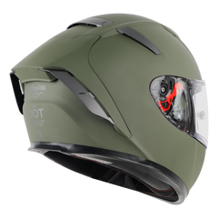 Steelbird Aeronautics SA-5 DOT Helmet with Clear Anti-Fog Shield Visor (Mat Battle Green)