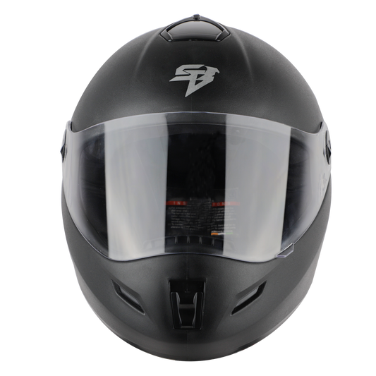 Steelbird SB-39 ROX Plus Helmet with Clear Anti-Fog Shield Visor (Dashing Black)