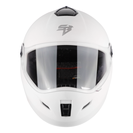 Steelbird SB-39 ROX Plus Helmet with Clear Anti-Fog Shield Visor (Dashing White)