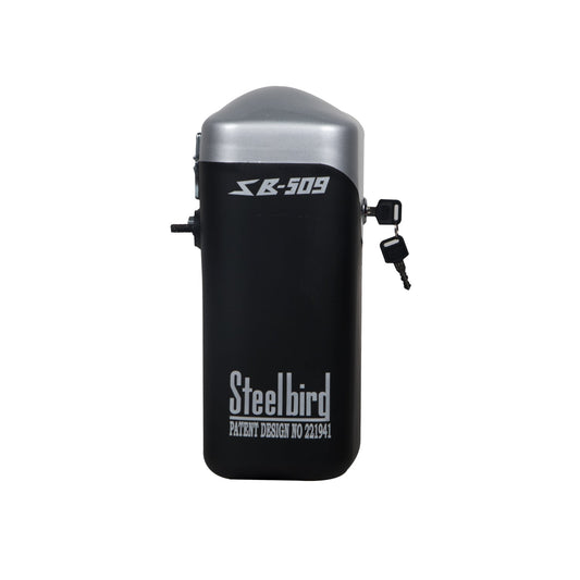 Steelbird SB-509 Universal (for All Bikes) Luggage Side Box with Fitment Clamps (Silver & Black)