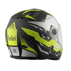 Steelbird  SBH-11 Zoom Racing Helmet with Plain Visor, (Glossy Black with Fluo Yellow)