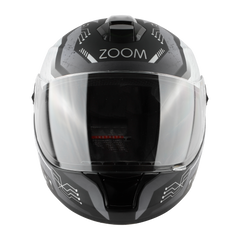 Steelbird  SBH-11 Zoom Racing Helmet with Plain Visor, (Mat Black with Grey)