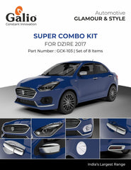 Galio Super Combo Kit Finish Chrome For Maruti Suzuki Dzire (2017 onwards) (Set of 8 items) - Autosparz