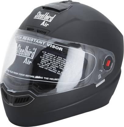 Steel Bird SBA-1 Glossy Mat Black Helmet with Clear Visor - Autosparz