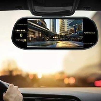 Worldtech WT- 7185BT Rearview 7 Inch Car Rearview Mirror Full HD Horizontal HDMI with Bluetooth Function Model
